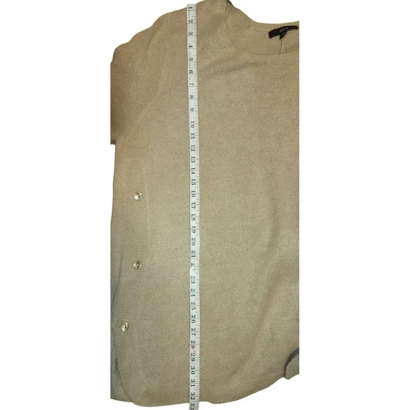 Ellos Cozy Knit Sweater Tunic Button Accent Beige 1X - Picture 7 of 8